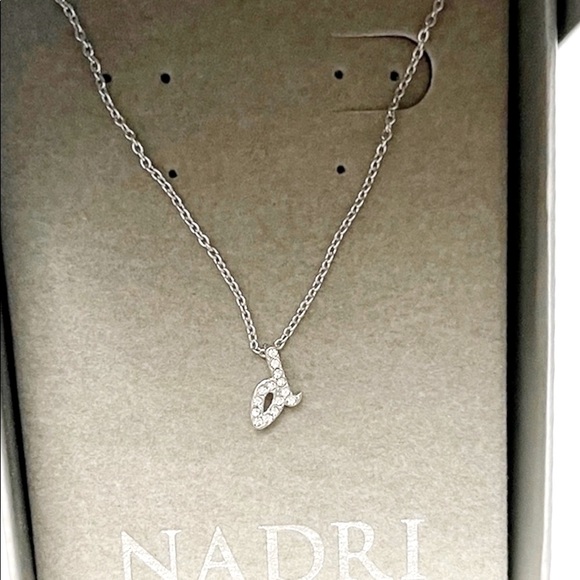 Nadri Script Initial Letter D Personalized Pendant CZ Necklace New In Box - Picture 3 of 3